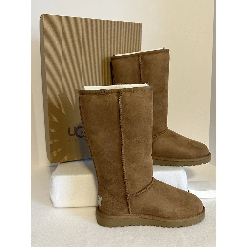 NEW UGG Australia Classic Tall Big‎ Kids Boot Youth sz.2 Style 5229K Chestnut